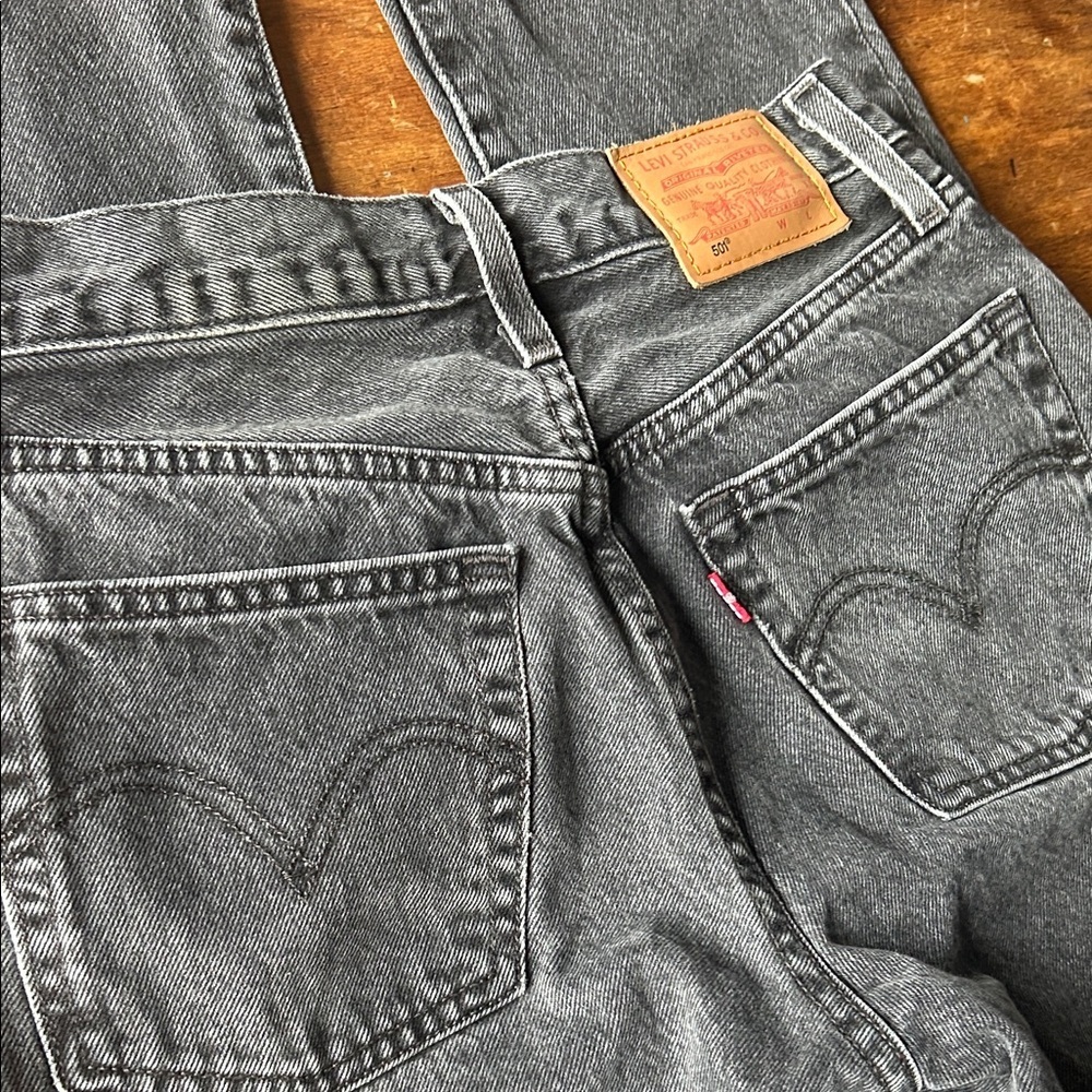 Vintage Levi’s 501 Premium Black/Grey Jeans - High Rise Straight Leg